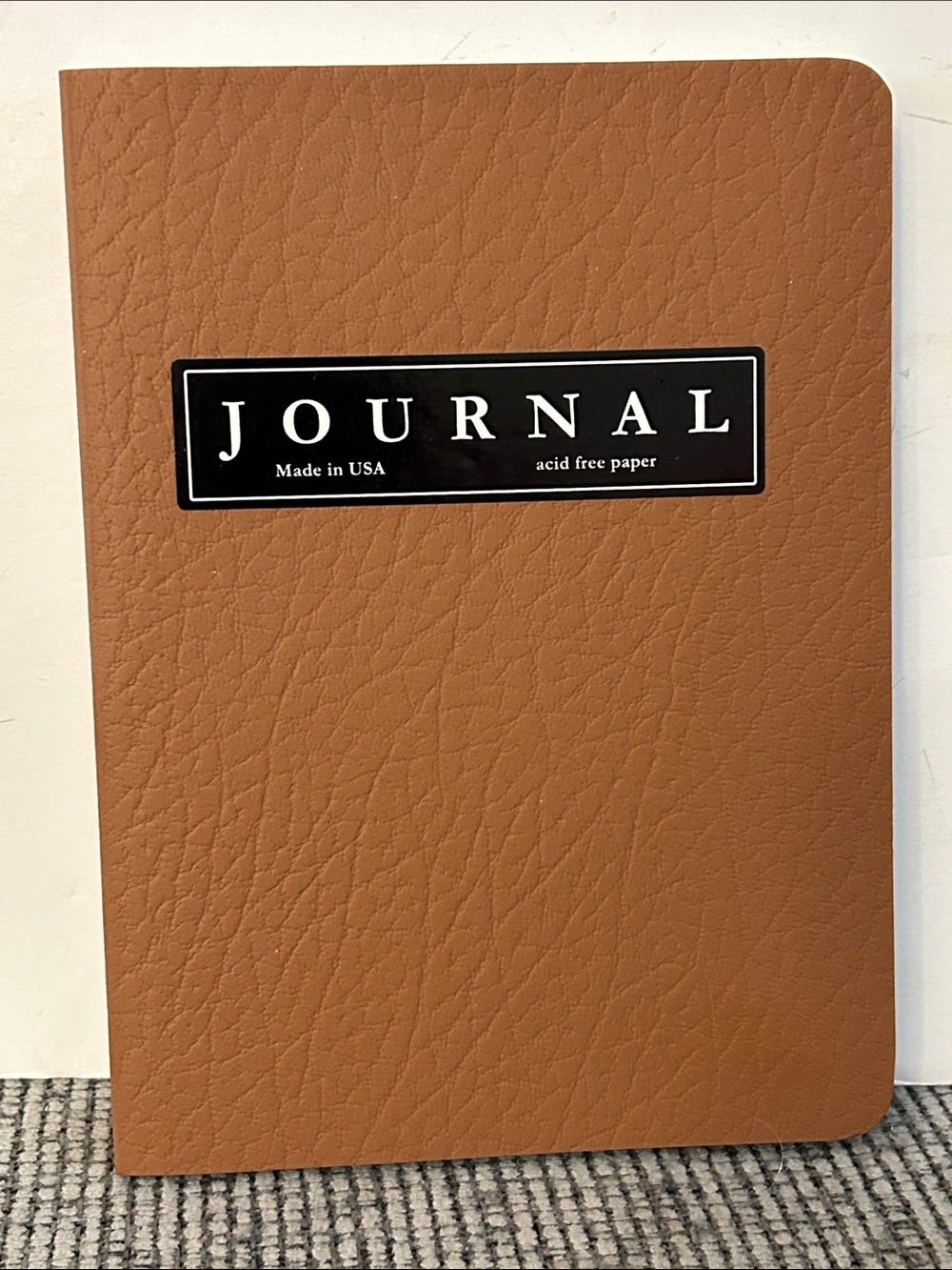 Journal Notebook - Brown Faux Leather Cover NEW made in USA axis free paper